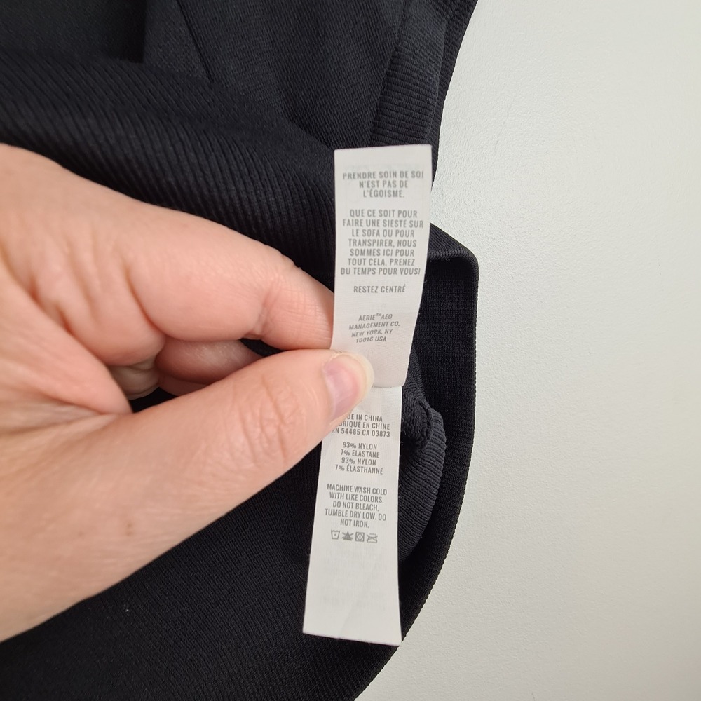 OFFLINE by Aerie Womens Black Seamless Short Sleeve Crop Top Large Activewear - Picture 5 of 6